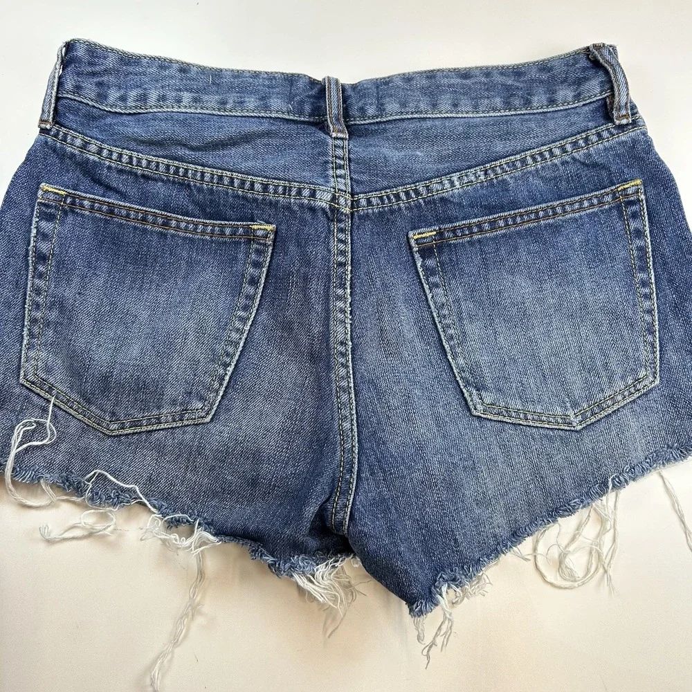 Pacsun Mid Rise Denim Jean Short Size 26 Button Fly 2" Inseam 28" Waist Med Wash - Picture 2 of 7